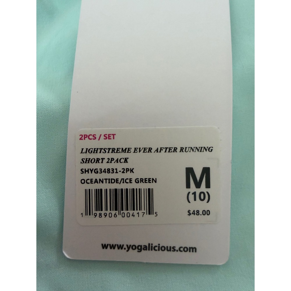 Yogalicious Girls Running Shorts 2 Pack Size M 10 Aqua Ruffle Athletic NWT - Picture 6 of 6